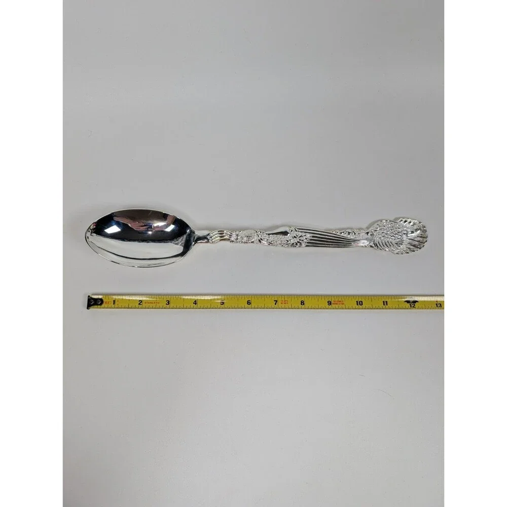 International Silver Co Antioch Serving Spoon Silverplated 12” Ornate Handle NIB